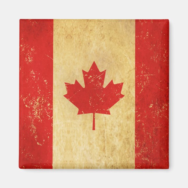 Canada Flag Vintage Design Magnet (Front)
