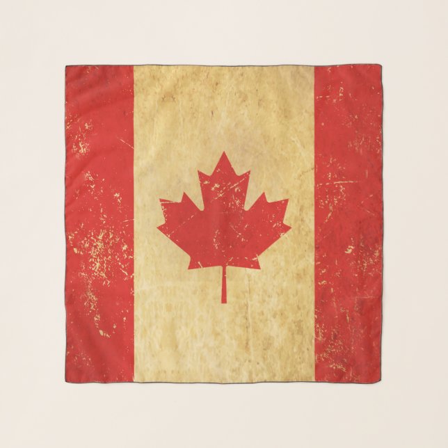 Canada Flag Vintage Design Scarf (Front)