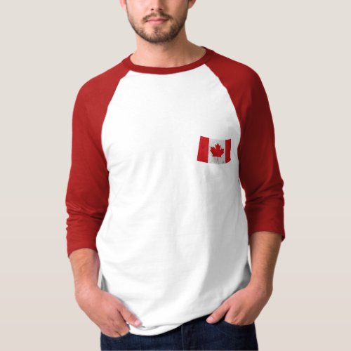 Canada flag vintage grunge three quarter t_shirt