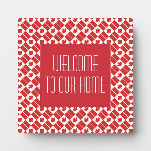 CANADA FLAG Welcome To Our Home Customized Plaque (Front)