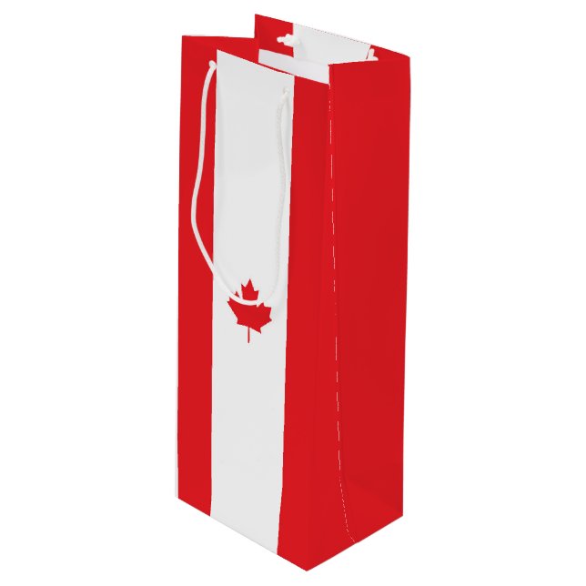 Canada flag wine gift bag (Front Angled)