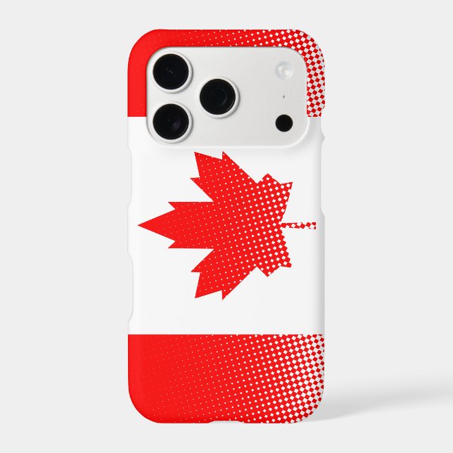 Canada Flag With Halftone Effect Iphone Case (Back)