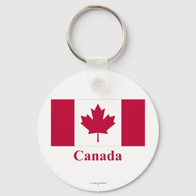 Canada Flag with Name Keychain (Front)