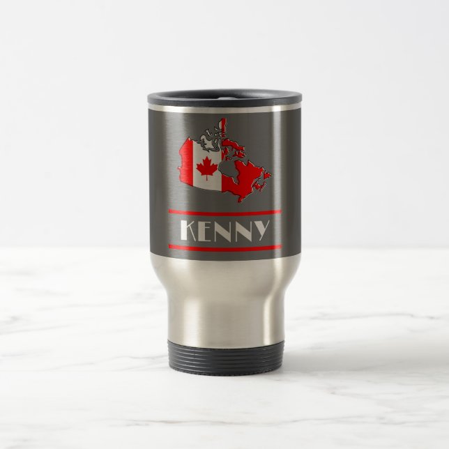 Canada Flag with Your Name Travel Mug (Center)