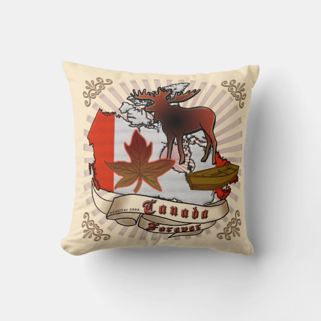 Canada Forever Throw Pillow (Front)