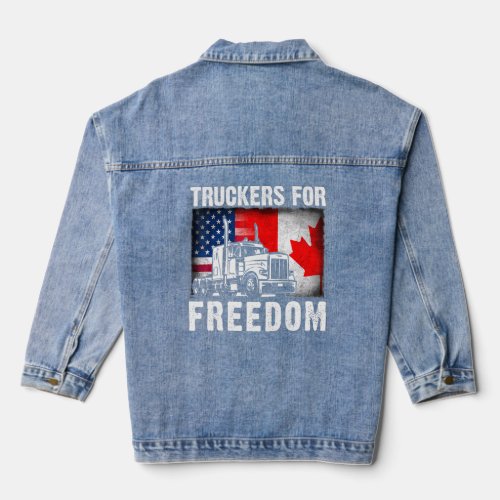 Canada Freedom Convoy 2022 Canadian Truckers Suppo Denim Jacket