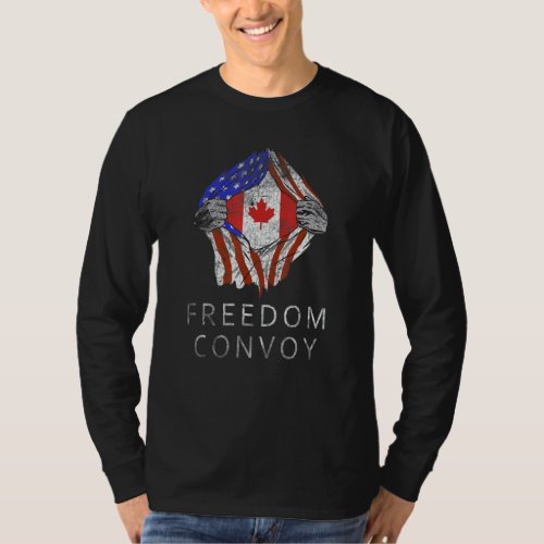 Canada Freedom Convoy 2022 Canadian Truckers Suppo T_Shirt