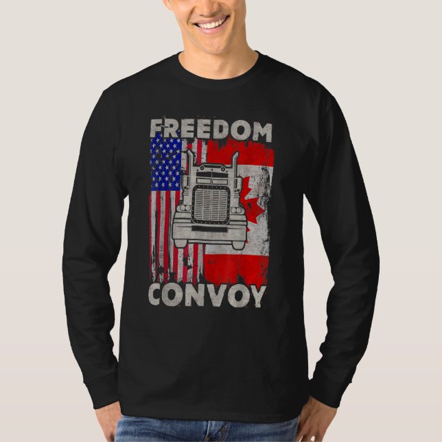 Canada Freedom Convoy 2022 Canadian Truckers Suppo T-Shirt (Front)