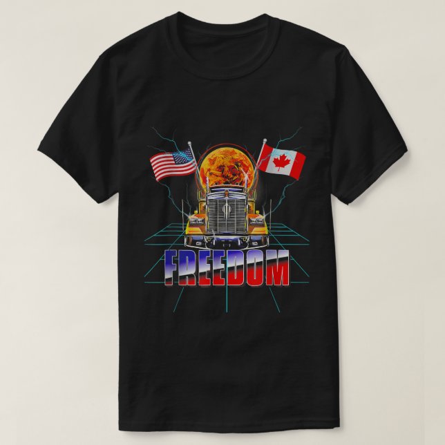 Canada Freedom Convoy 2022 Canadian Truckers Suppo T-Shirt (Design Front)