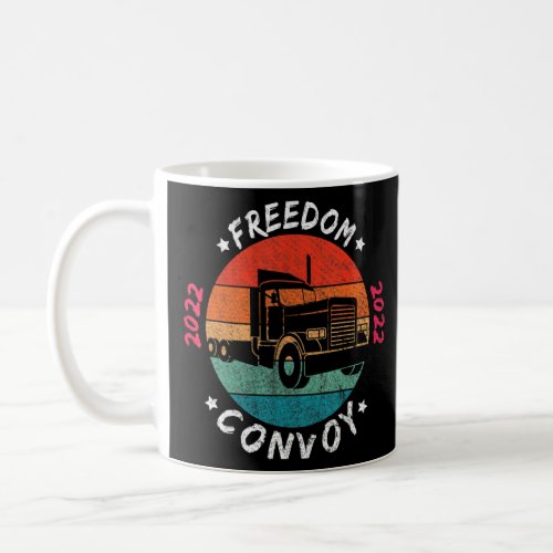 Canada Freedom Convoy Flag Us Canadian Truckers Su Coffee Mug
