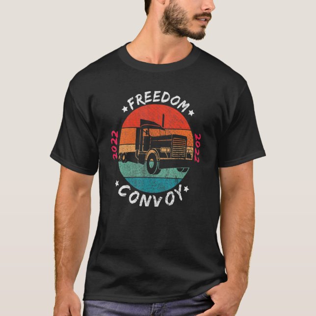 Canada Freedom Convoy Flag Us Canadian Truckers Su T-Shirt (Front)