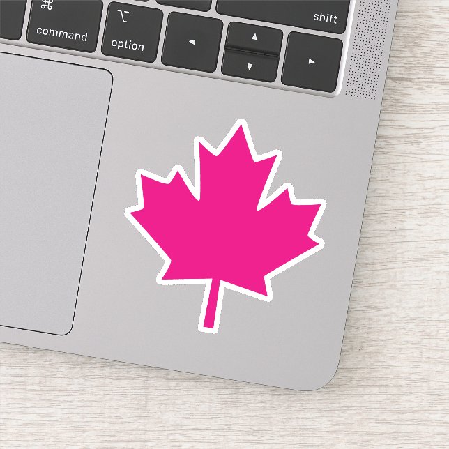 Canada Fuchsia Sketch Stylish Maple Leaf Sticker (Detail)