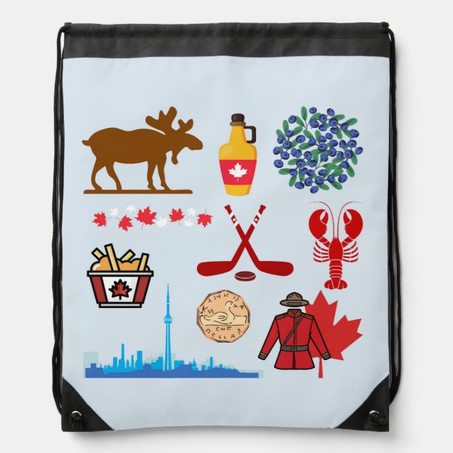  Canada Fun Drawstring Bag (Front)