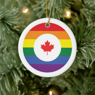 Canada Gay Pride Ceramic Ornament