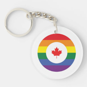 Canada Gay Pride Keychain
