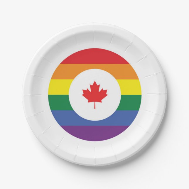 Canada Gay Pride Paper Plates (Front)