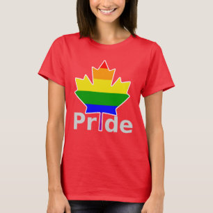 Canada Gay Pride Rainbow Flag Maple Leaf T-Shirt