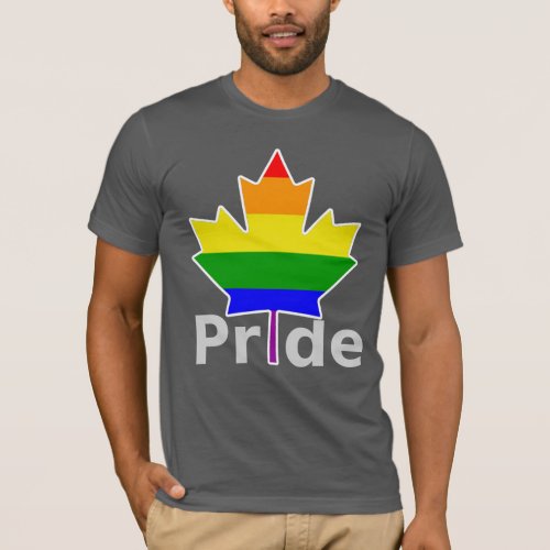 Canada Gay Pride Rainbow Flag Maple Leaf T_Shirt