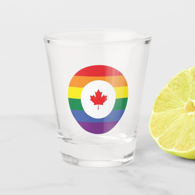 Canada Gay Pride Shot Glass (Front)