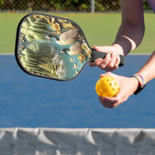Canada Geese Amidst the Weeping Willows  Pickleball Paddle
