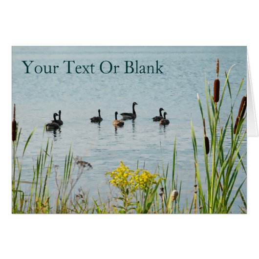 Canada Geese And Cattails Cards (Front Horizontal)