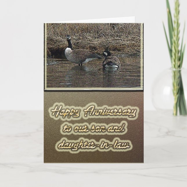 Canada Geese Anniversary Son Daughter-in-Law Card (Front)
