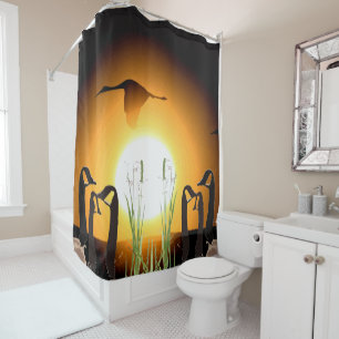 Canada Geese Birds & Crane Wildlife Shower Curtain