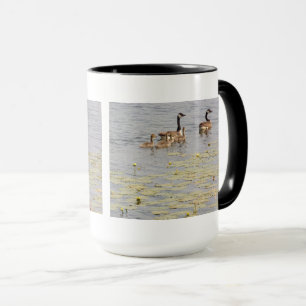Canada Geese Family Water Lilies Mug