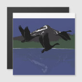 Canada Geese Flying Over Mountain Lake Wilderness  (Front/Back)