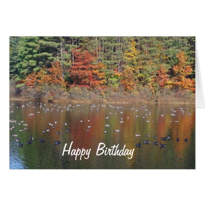 Canada Geese In Autumn Nature Birthday Card | Zazzle