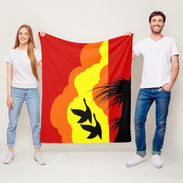 Canada Geese In Sunset Fleece Blanket (In Situ)