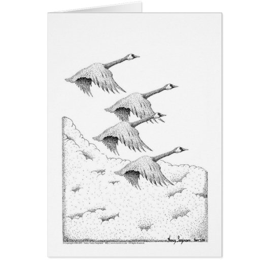 Canada Geese Pen and Ink Cards (Front)