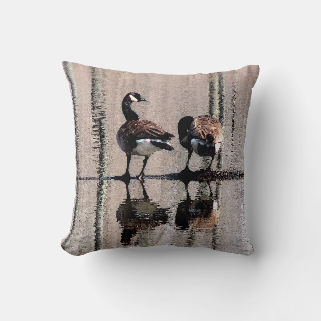 Canada Geese Throw Pillow (Front)
