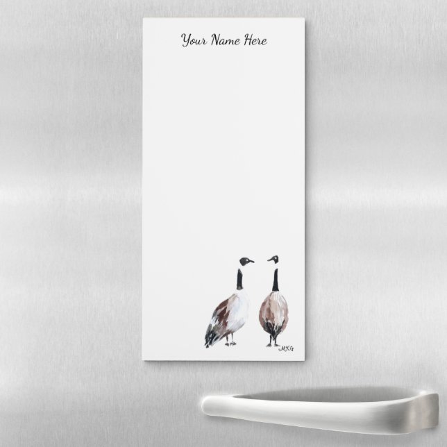 Canada Geese Watercolor Rustic Magnetic Notepad (In Situ)