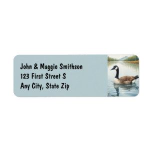 Canada Geese Waterfowl Bird Nature Lake Label