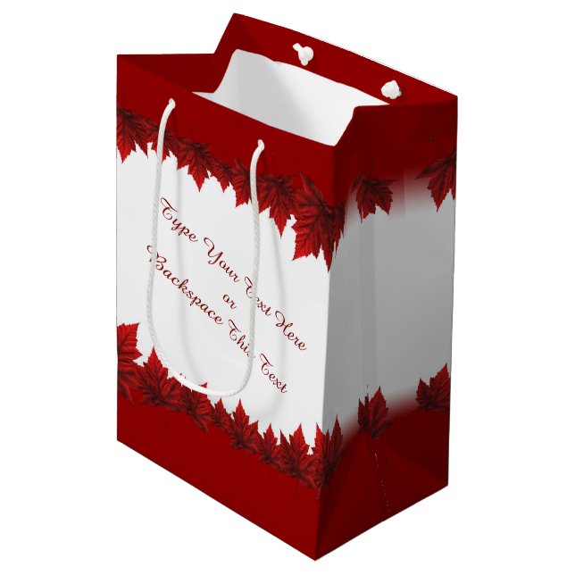 Canada Gift Bags Custom Canada Maple Leaf Gift Bag (Front Angled)