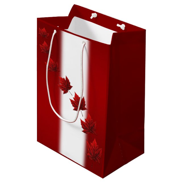 Canada Gift Bags Personalize Maple Leaf Gift Bag (Front Angled)