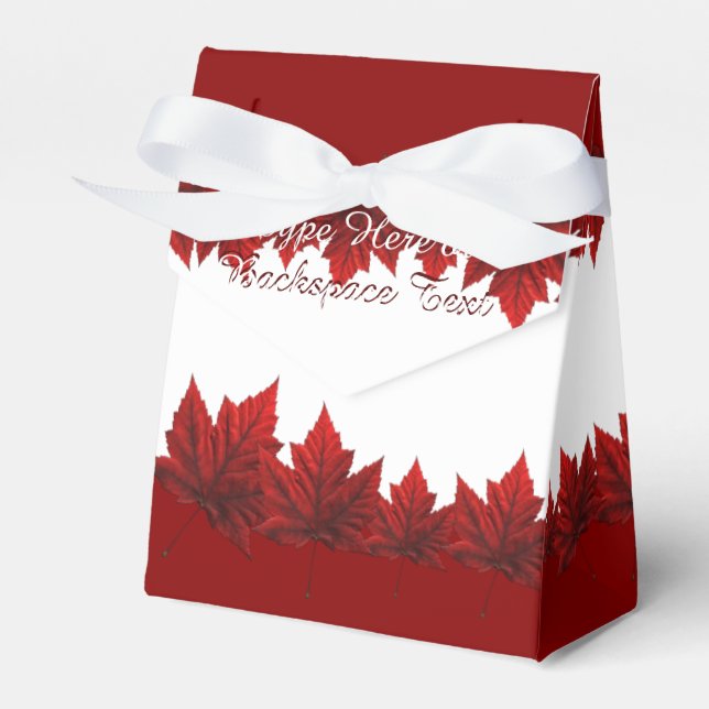 Canada Gift Box Personalize Autumn Leaf Gift Bag (Front Side)