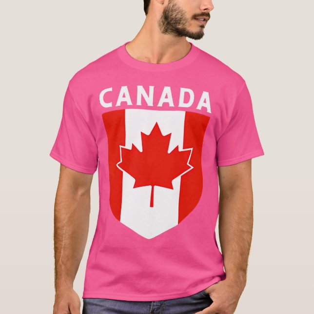 Canada Gifts Canadian Apparel Maple Leaf Flag Camp T-Shirt (Front)