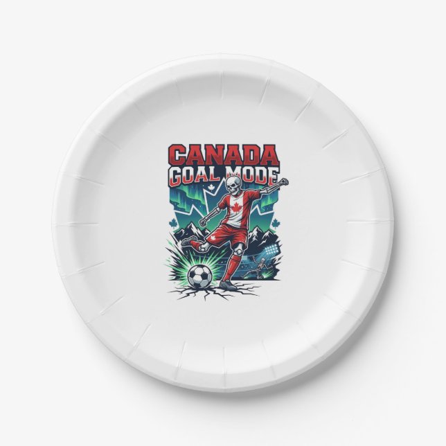 Canada Goal Mode Skeleton Striker Nations Dynamic  Paper Plates (Front)