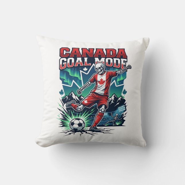 Canada Goal Mode Skeleton Striker Nations Dynamic  Throw Pillow (Front)