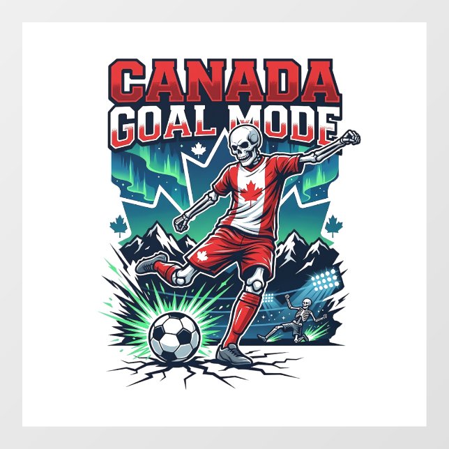Canada Goal Mode Skeleton Striker Nations Dynamic  Window Cling (Sheet)