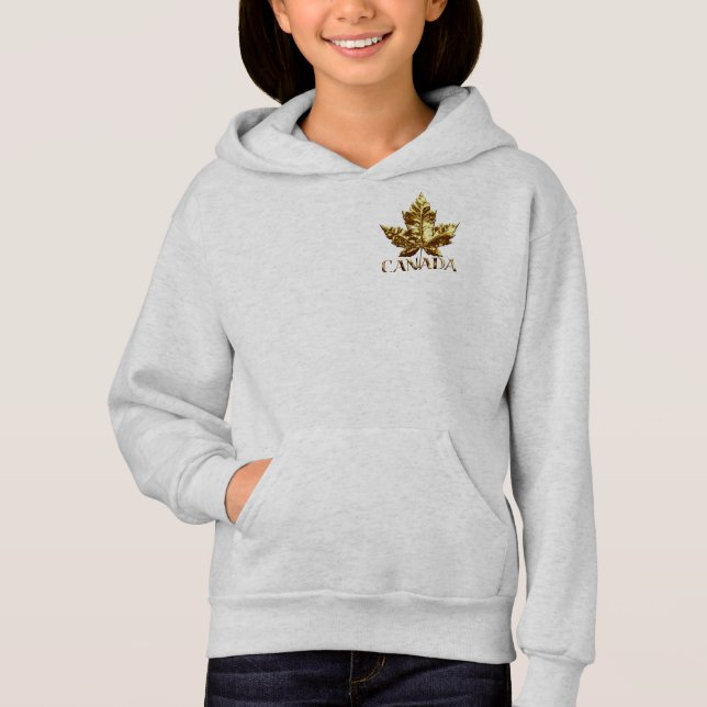 Canada Gold Medal Girl's Canada Hooded Jackets (Front)