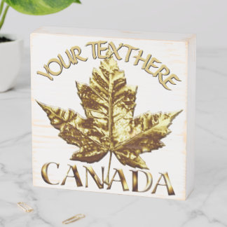 Canada Gold Wood Art Personalized Wooden Box Sign