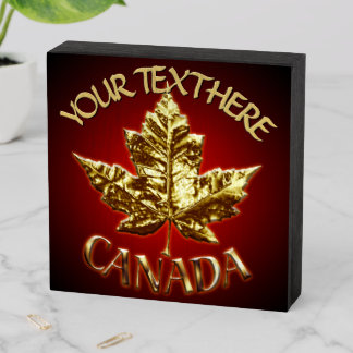 Canada Gold Wood Art Personalized Wooden Box Sign