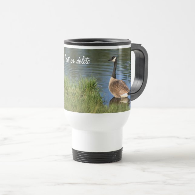 Canada Goose Animal Art Personalized  Travel Mug (Front Right)
