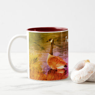 Canada Goose Art Personalized Two-Tone Coffee Mug