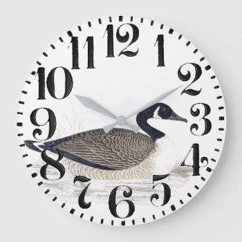 Canada Goose Bird Wildlife Big Number Wall Clock by farmer77 at Zazzle