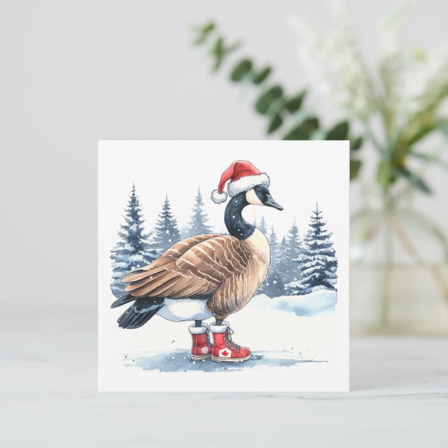 Canada Goose Canadian Christmas Holiday Card (Standing Front)