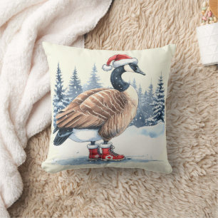 Canada Goose Canadian Christmas Throw Pillow